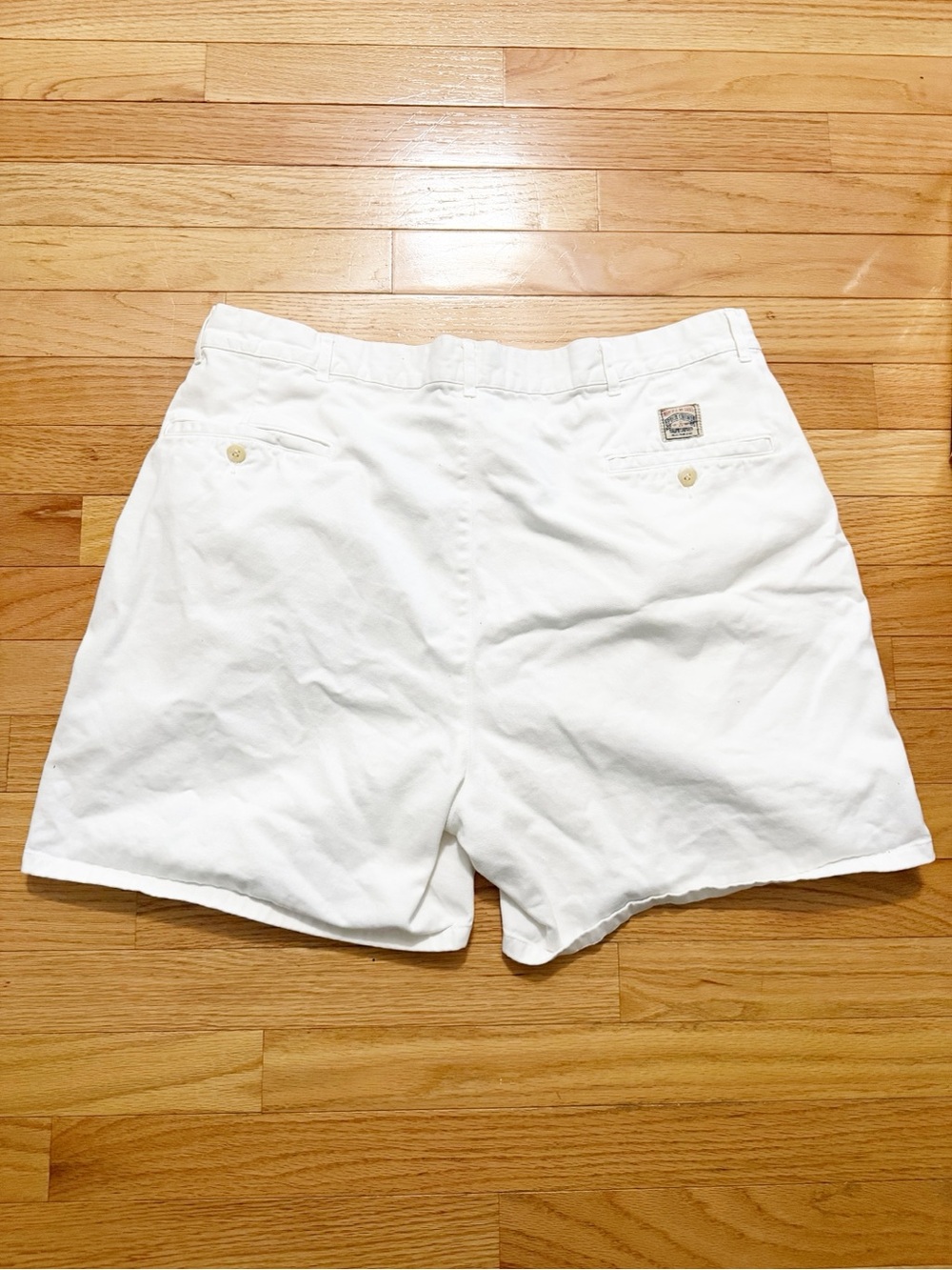 Polo by Ralph Lauren White Men's Flat Front Cotton Shorts Size 38 - Picture 2 of 4